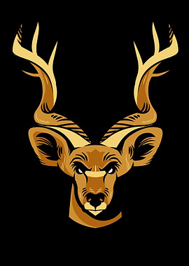Golden Deer Head