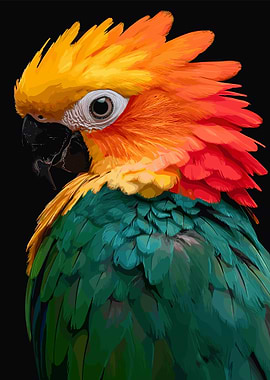 Colorful Parrot Portrait