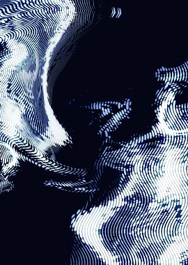 Abstract Glitch Digital CRT Art