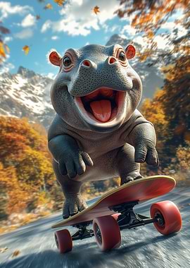 Smiling Hippo Skateboarding