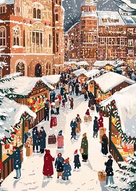 Snowy Christmas Market