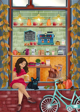 Coffee Shop Window Scene