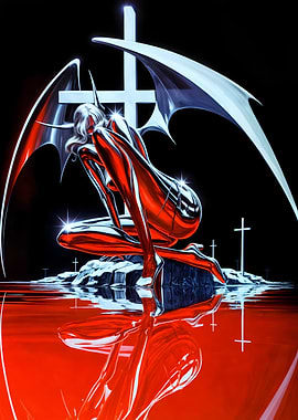 Metallic Angel with Wings