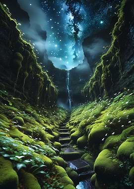 Fantasy Waterfall Path Lan