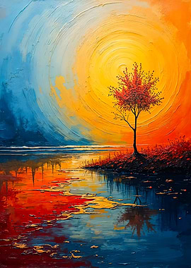 Sunset Oil Painting