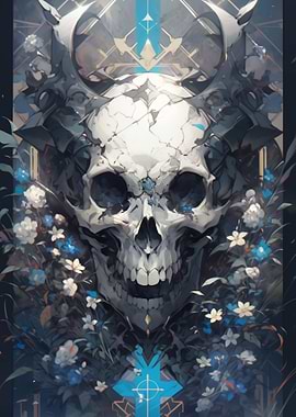 Skull with Flowers
