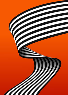 Black and White Stripe Ribbon