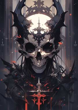Dark Fantasy Skull Figure
