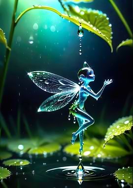 Fairy on Water Drop