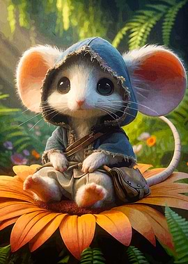 Cute Mouse in a Hood