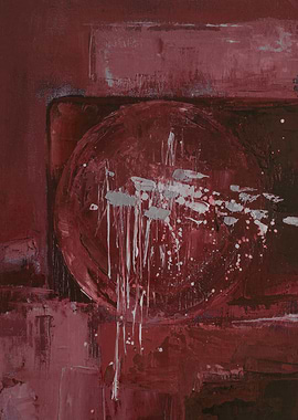 Abstract Red and White Painting