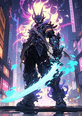 Cyberpunk Samurai Warrior