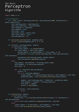 The Basic Perceptron Algorithm