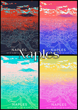 Naples City Map Art Print