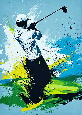 Golf Swing Action Art