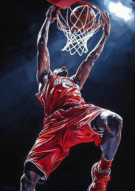 Basketball Dunk Painting