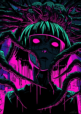 Cyberpunk Horror Illustration