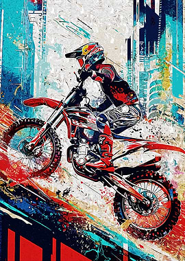 Motocross Rider in Action