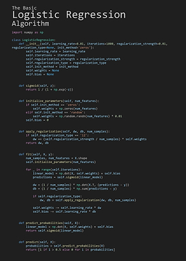 The Basic Logistic Regression Algorithm