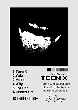 Ken Carson Teen X Album Cover' Poster, picture, metal print