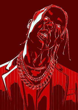 Travis Scott Red Portrait