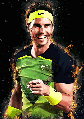 Rafael Nadal Tennis Portrait Art