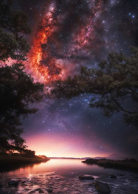Milky Way Over Lake