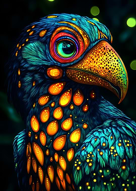 Glowing Bird Toucan Portrait