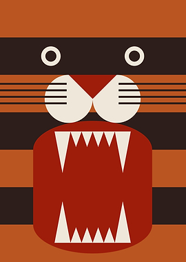 Geometric tiger portrait
