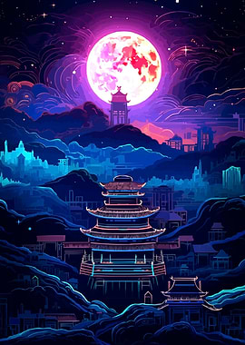 Japanese Landscape Vector Art