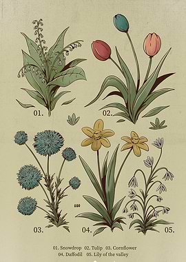 Spring Flowers Illustration