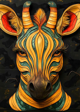 Zebra Head Sculpture