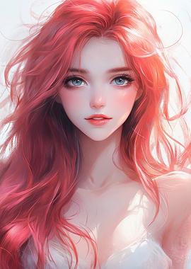 Anime Girl with Red Hair