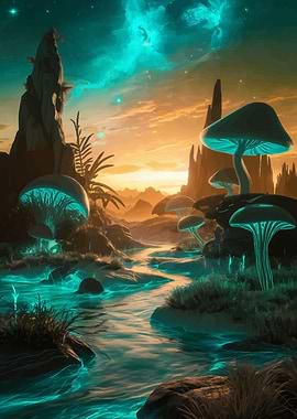 Fantasy River Landscape