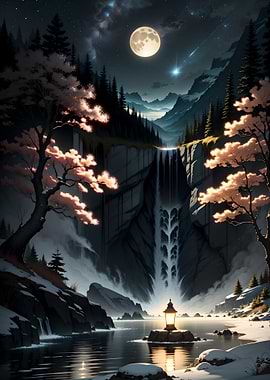 Moonlight Waterfall