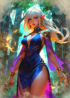 Elven Mage in Blue