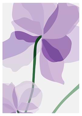 Purple Flower Abstract Art