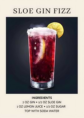 Sloe Gin Fizz Cocktail Recipe