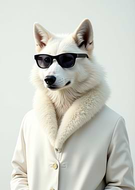 Wolf in Sunglasses and Coat