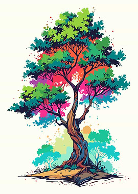 Colorful Tree Illustration
