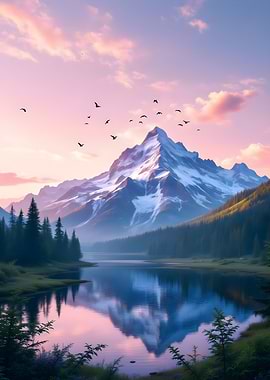 Mountain Lake Sunset