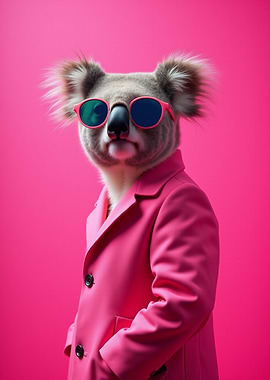 Koala in Pink Sunglasses