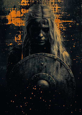 Warrior Woman with Shield Shieldmaiden