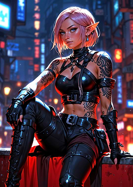Cyberpunk Elf Rogue