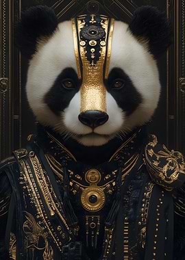 Golden Panda Portrait