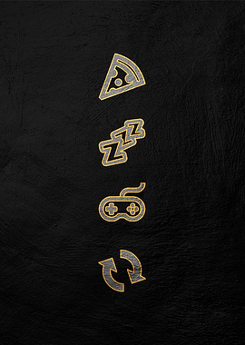 Gaming Icons on Black