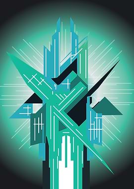 Abstract Geometric Crystal Tower Design