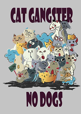 Cat Gangster Print