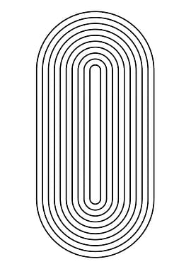 Abstract Geometric Black and White Oval