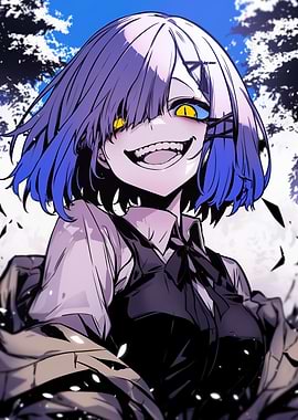 Anime Girl with Yellow Eyes